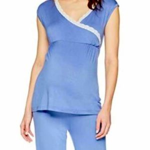 Lamaze Blue 2 piece nursing Jammies NIP (flaw)